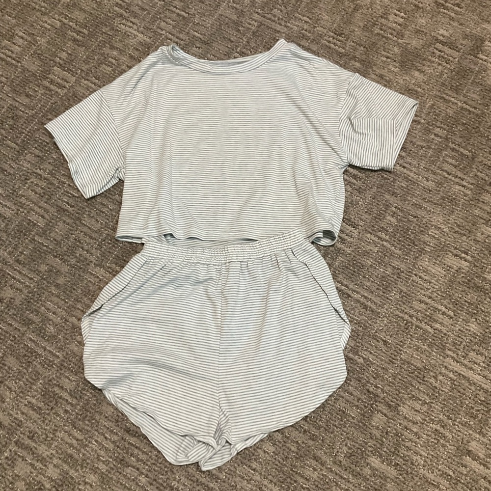 Striped Two-Piece Lounge Set